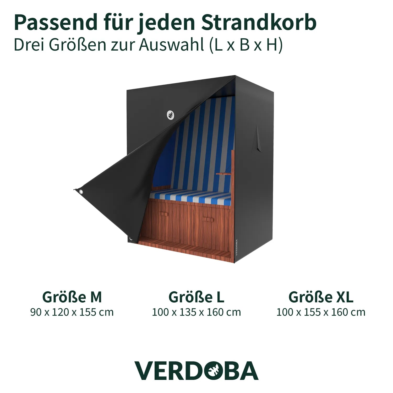 VERDOBA Strandkorb Abdeckung in 3 Größen
