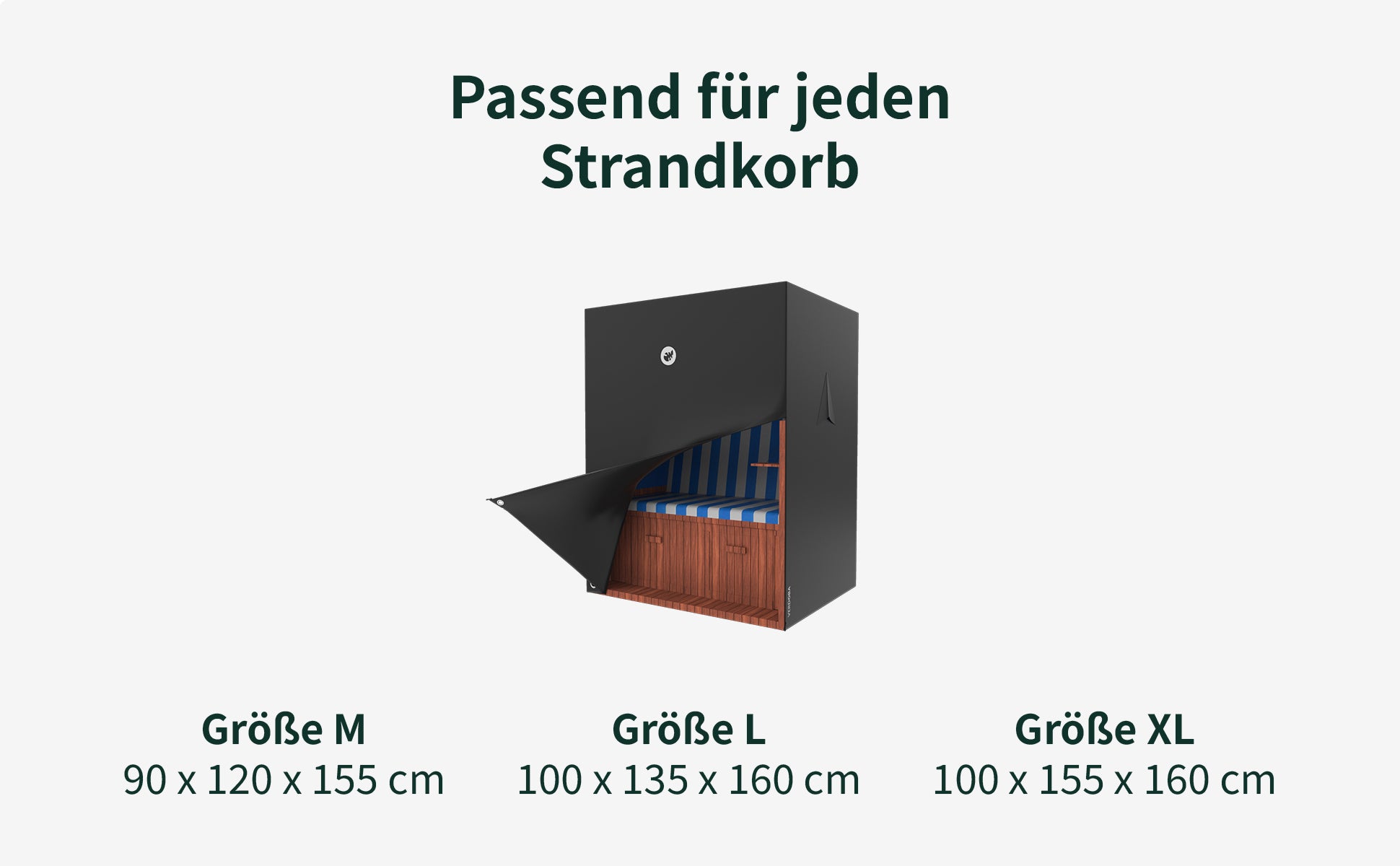 Strandkorb Abdeckung in drei Größen