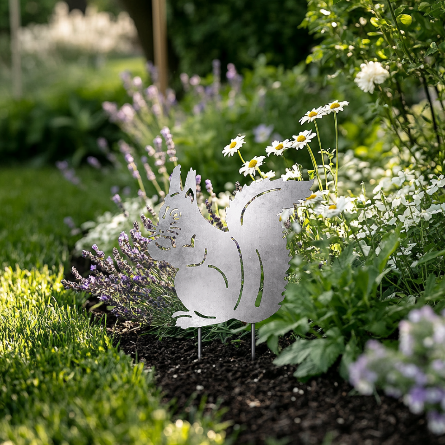 Eichhörnchen Gartenstecker Silber von VERDOBA