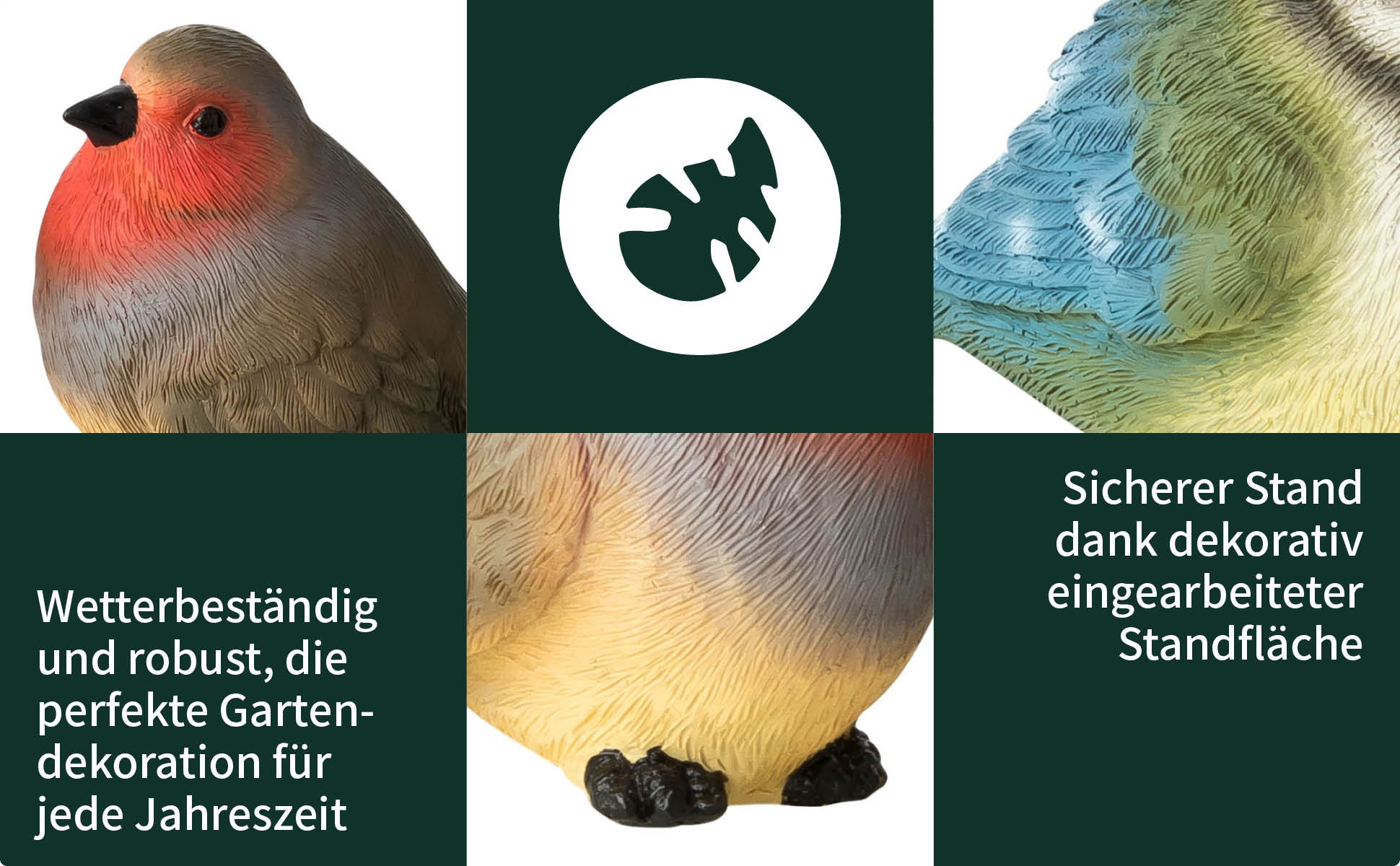 Witterungsfeste Gartenfiguren Vögel von VERDOBA